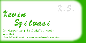 kevin szilvasi business card